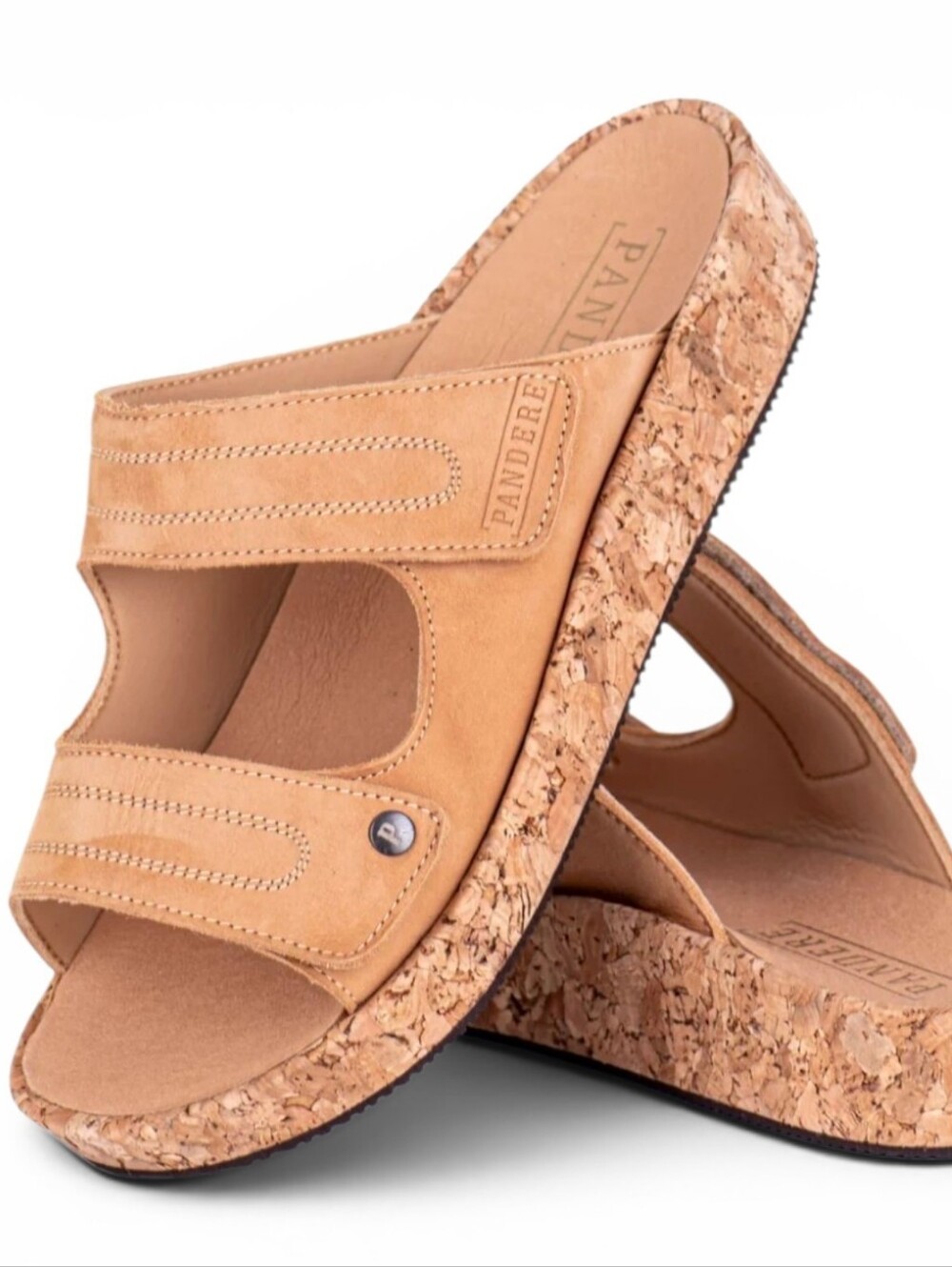 Pandere Conga Slide Sandals Sz 9 Premium Nubuck Leather Cork Platform NWOT
